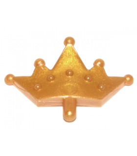 Pearl Gold Minifig, Crown Tiara, 5 Points, Rounded Ends