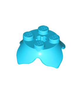 Medium Azure Brick, Round 2 x 2 with 4 Petals Base and Axle Hole