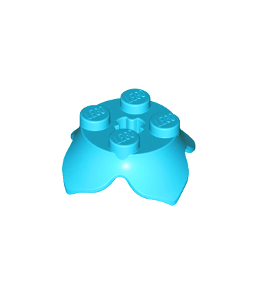 Medium Azure Brick, Round 2 x 2 with 4 Petals Base and Axle Hole
