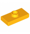 Bright Light Orange Plate, Modified 1 x 2 with 1 Stud with Groove and Bottom Stud Holder (Jumper)