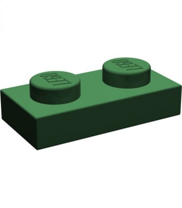 Dark Green Plate 1 x 2