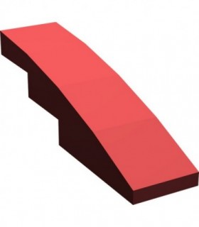 Dark Red Slope, Curved 4 x 1 No Studs