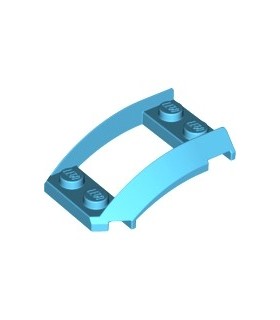 Medium Azure Wedge 4 x 3 Open with Cutout and 4 Studs
