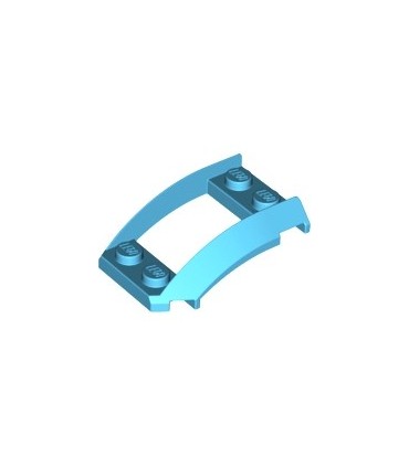 Medium Azure Wedge 4 x 3 Open with Cutout and 4 Studs