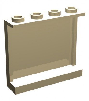 Tan Panel 1 x 4 x 3 with Side Supports - Hollow Studs