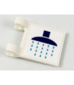 White Flag 2 x 2 Square with Dark Purple Rainhead Shower and Dark Azure Drops Pattern (Sticker) - Set 41313