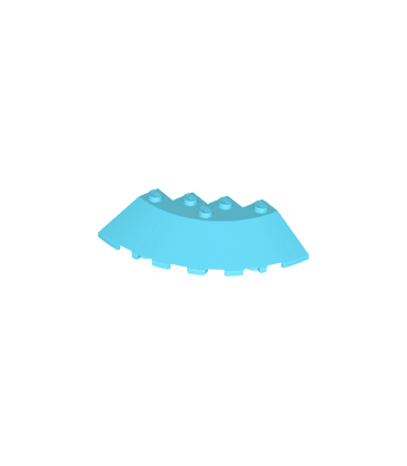 Medium Azure Brick, Round Corner 6 x 6 with Slope 33 Edge, Facet Cutout