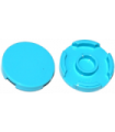 Medium Azure Tile, Round 2 x 2 with Bottom Stud Holder