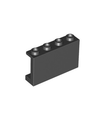 Black Panel 1 x 4 x 2 with Side Supports - Hollow Studs