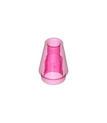 Trans-Dark Pink Cone 1 x 1 with Top Groove