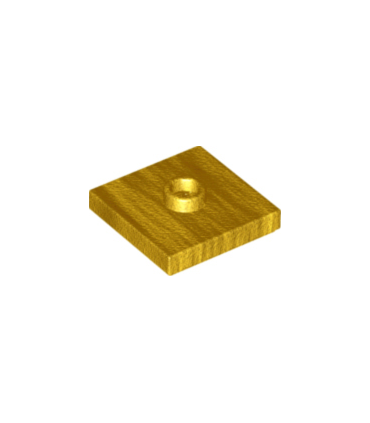 Pearl Gold Plate, Modified 2 x 2 with Groove and 1 Stud in Center