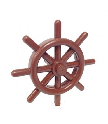Reddish Brown Boat Ship's Wheel with Slotted Pin
