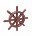 Reddish Brown Boat Ship's Wheel with Slotted Pin
