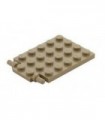 Dark Tan Plate, Modified 4 x 6 with Trap Door Hinge (Long Pins)