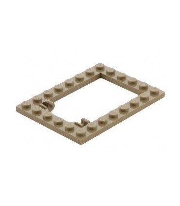 Dark Tan Plate, Modified 6 x 8 Trap Door Frame Horizontal (Long Pin Holders)