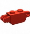 Red Hinge Brick 1 x 2 Locking with 1 Finger Vertical End and 2 Fingers Vertical End