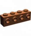 Reddish Brown Brick, Modified 1 x 4 with 4 Studs on 1 Side