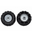 Light Bluish Gray Wheel 18mm D. x 14mm with Pin Hole, Fake Bolts and Shallow Spokes with Black Tire 37 x 18R (55981 / 56891)