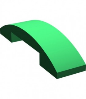 Green Slope, Curved 4 x 1 Double No Studs