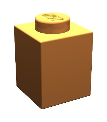 Orange Brick 1 x 1