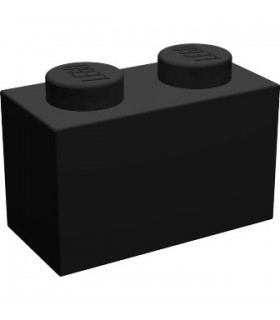 Black Brick 1 x 2