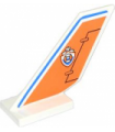 White Tail Shuttle with Rudder, Blue Line and Coast Guard Logo on Orange Background Pattern on Both Sides (Stickers) - Set 60015