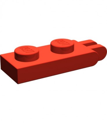 Red Hinge Plate 1 x 2 with 2 Fingers and Solid Studs