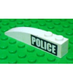 White Slope, Curved 6 x 1 with White 'POLICE' on Black Background Pattern Left (Sticker) - Set 7899
