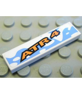 White Tile 1 x 4 with 'ATR 4' Pattern (Sticker) - Set 8657