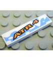 White Tile 1 x 4 with 'ATR 4' Pattern (Sticker) - Set 8657