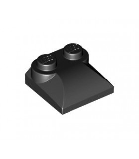 Black Brick, Modified 2 x 2 x 2/3 Two Studs, Curved Slope End