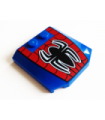 Blue Wedge 4 x 4 x 2/3 Triple Curved with Web and Black Spider Pattern