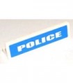 White Panel 1 x 4 x 1 with White 'POLICE' Bold Narrow Font Large on Blue Background Pattern (Sticker)