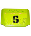 Lime Wedge 4 x 6 x 2/3 Triple Curved with Black '6', Scratches and Rust Pattern (Sticker) - Set 8961
