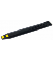 Black Plate, Modified 2 x 16 with Angled Side Extensions and Axle Hole (Rotor Blade) with 2 Yellow Stripes Pattern (Sticker)