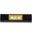 Black Plate, Modified 1 x 4 with 2 Studs with White Star and 'BG 107' License Plate Pattern (Sticker) - Set 41107