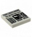White Tile 2 x 2 with 'THE LEGO NEWS' and 'The greatest hero ever!' Pattern