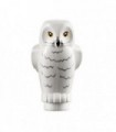 White Owl, Angular Features with Black Beak, Yellow Eyes and Light Bluish Gray Rippled Chest Feathers Pattern (Hedwig)