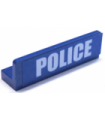 Blue Panel 1 x 4 x 1 with White 'POLICE' Bold Narrow Font Large on Blue Background Pattern (Sticker)