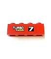 Red Brick 1 x 4 with '7 TURBO RACER' Pattern Model Right (Sticker) - Set 7801