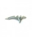 Flat Silver Minifig, Weapon Crescent Blade, Serrated with Bar