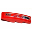 Red Slope, Curved 4 x 1 No Studs with Vent Hole and 11 Bubbles Pattern (Sticker)