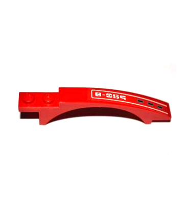 Red Slope, Curved 8 x 1 x 1 2/3 with Arch with Vents and '8-059' Pattern Model Right Side (Sticker) - Set 8059