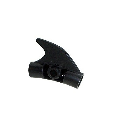 Black Technic, Pin Connector Round Curved with Fin and Hole