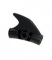 Black Technic, Pin Connector Round Curved with Fin and Hole