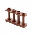 Reddish Brown Fence 1 x 4 x 2 Spindled with 4 Studs
