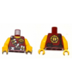Dark Red Torso Dino Tranquilizer Bandolier, Belt and 'D' Pattern / Yellow Arms / Yellow Hands