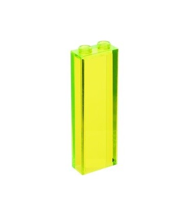 Trans-Neon Green Brick 1 x 2 x 5 without Side Supports