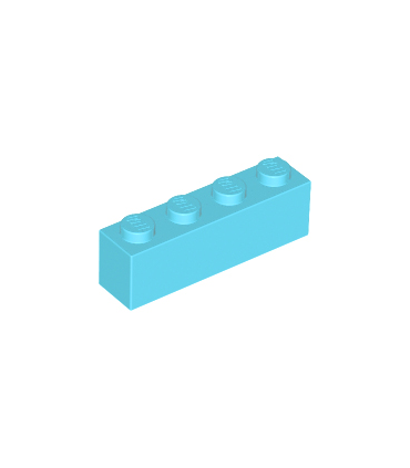 Medium Azure Brick 1 x 4