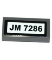 Dark Bluish Gray Tile 1 x 2 with 'JM 7286' Pattern (Sticker) - Set 7286